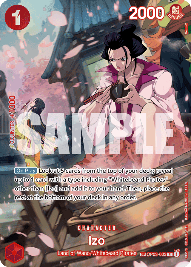 Izo OP03-003 SP Alt Art card, Pillars of Strength
