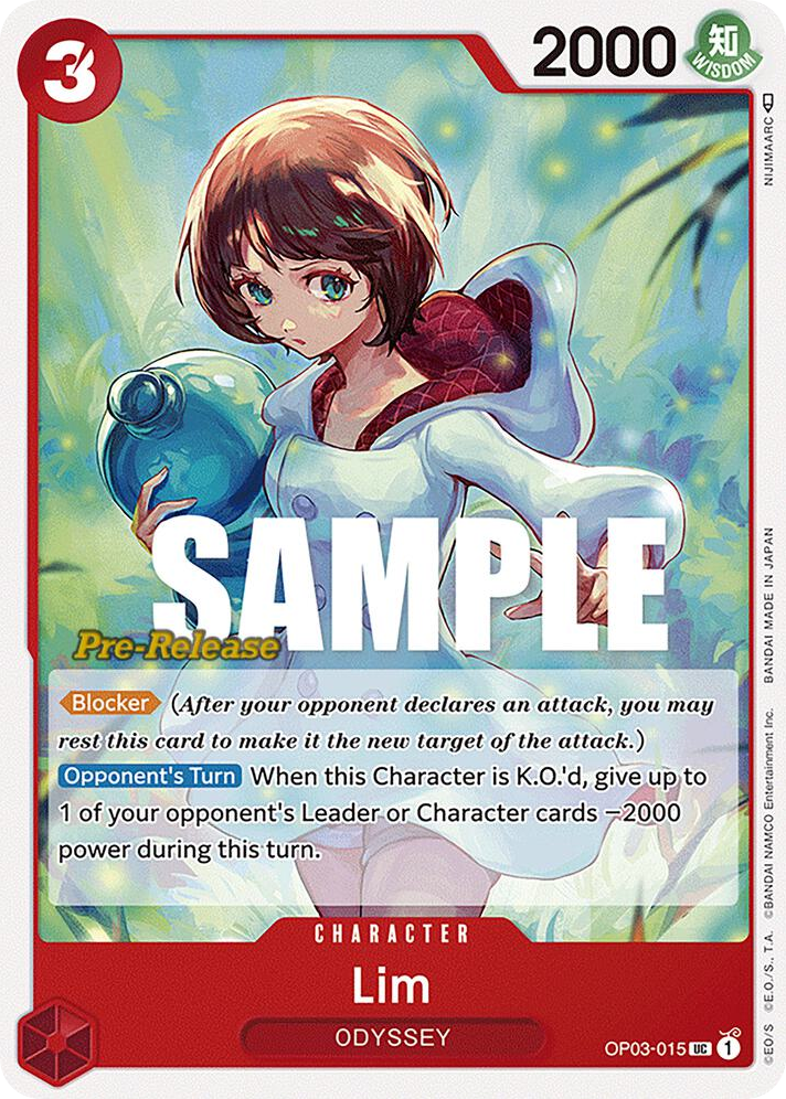 Lim OP03-015 Pre-Release Stamp card, Pillars of Strength