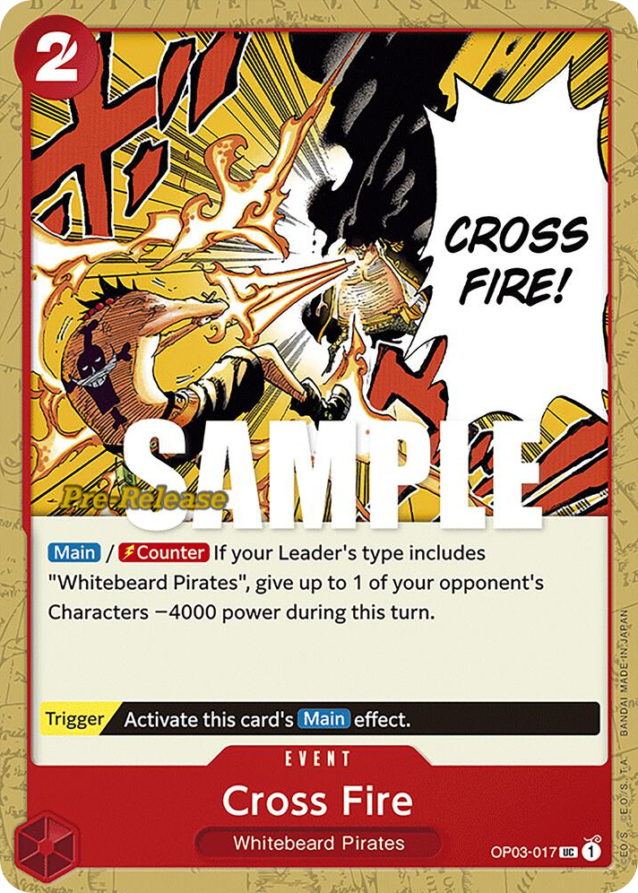 Cross Fire OP03-017 Pre-Release Stamp card, Pillars of Strength