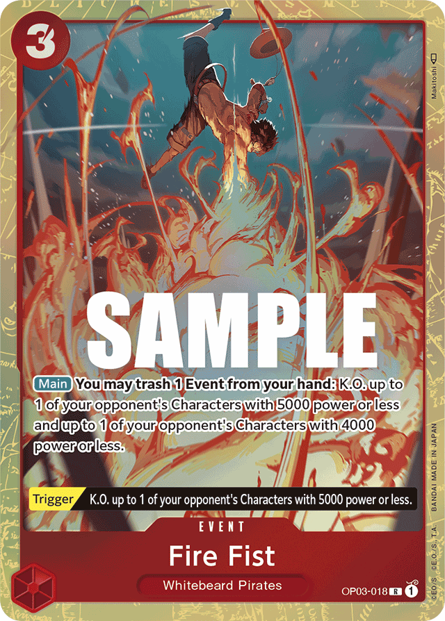 Fire Fist OP03-018 Alt Art card, Pillars of Strength