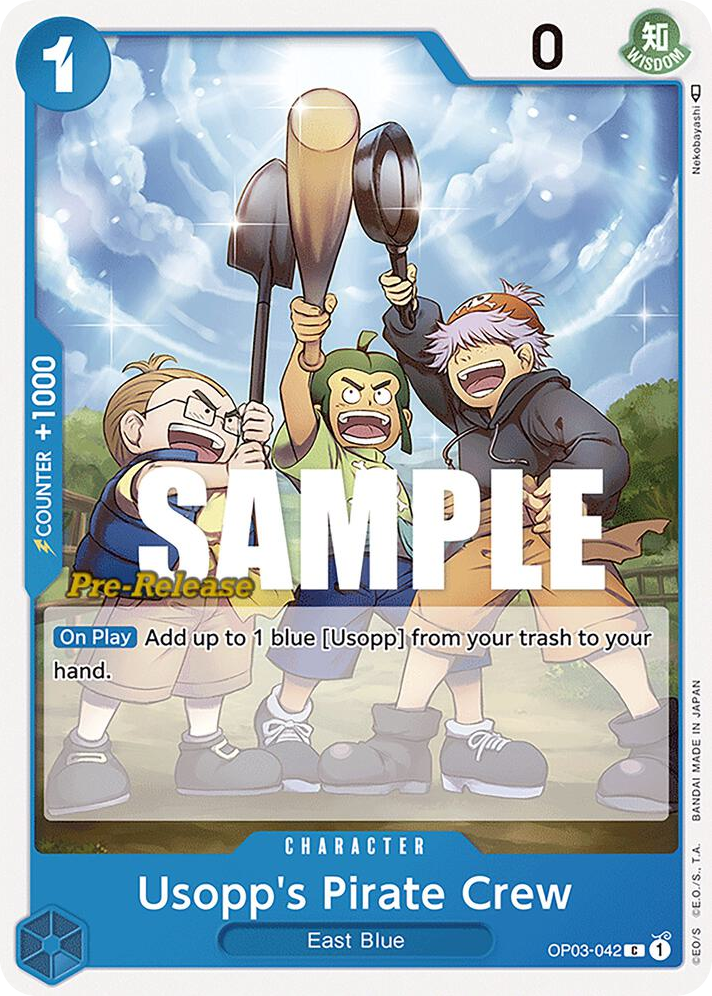 Usopp's Pirate Crew OP03-042 Pre-Release Stamp card, Pillars of Strength