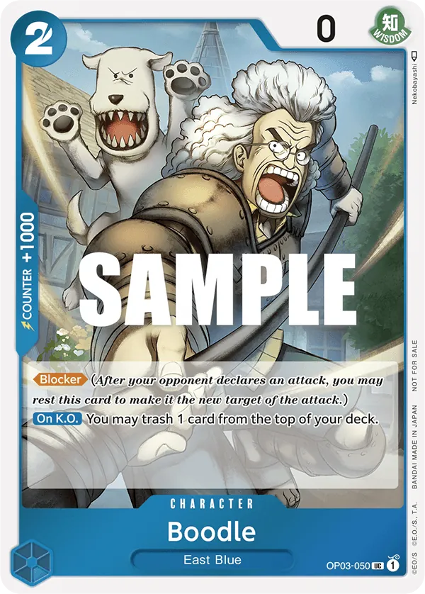 Boodle OP03-050 Dash Pack Alt Art card, Pillars of Strength
