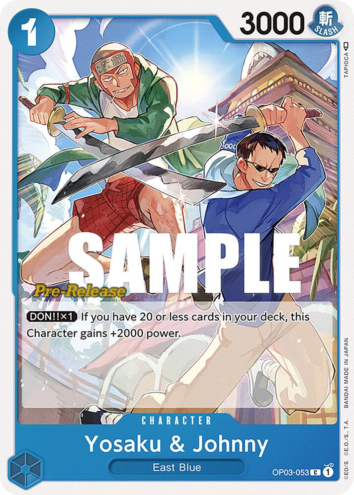 Yosaku & Johnny OP03-053 Pre-Release Stamp card, Pillars of Strength