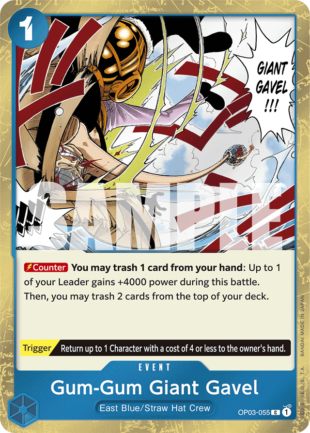 Gum-Gum Giant Gavel OP03-055 Textured Foil card, Pillars of Strength