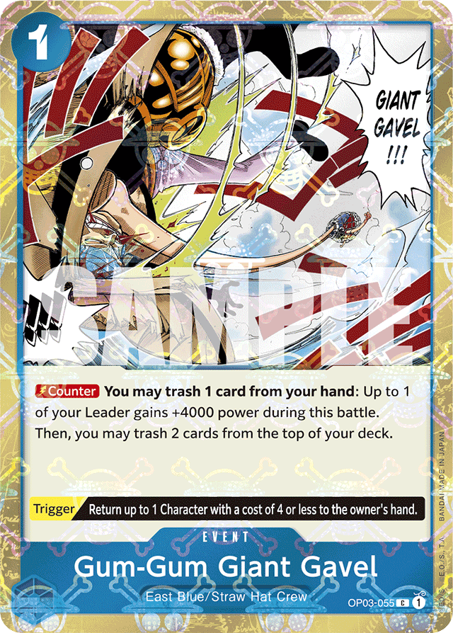 Gum-Gum Giant Gavel OP03-055 Jolly Roger Foil card, Pillars of Strength
