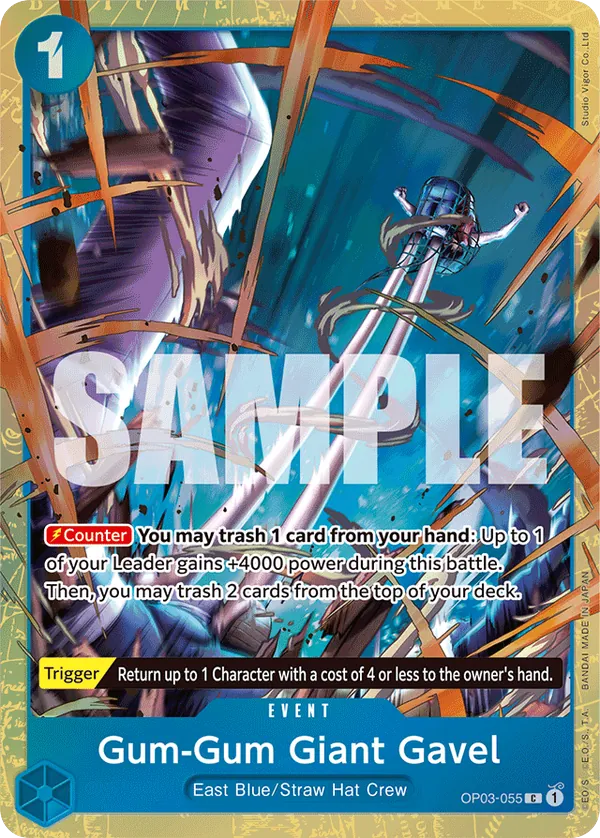 Gum-Gum Giant Gavel OP03-055 Best Selection Vol. 2 Alt Art card, Pillars of Strength