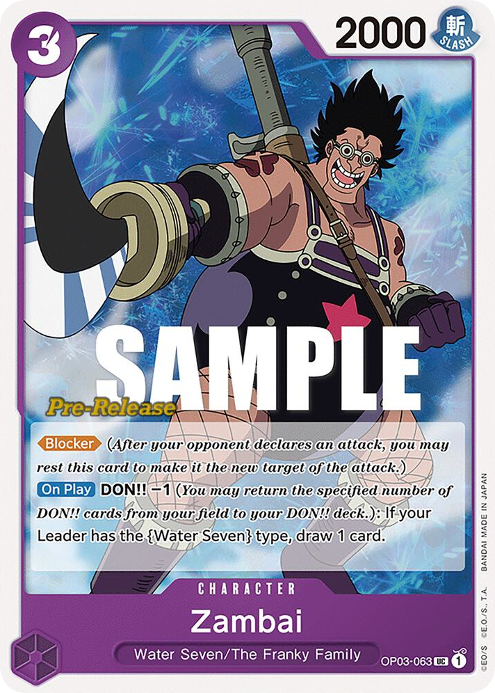Zambai OP03-063 Pre-Release Stamp card, Pillars of Strength