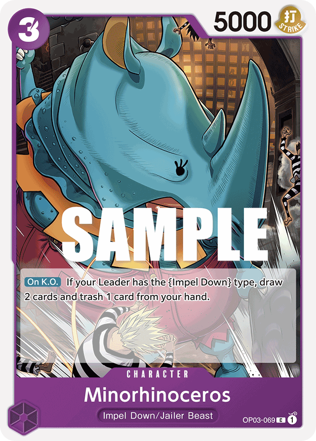 Minorhinoceros OP03-069 card, Pillars of Strength