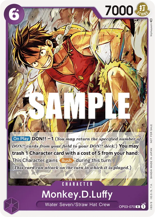 Monkey.D.Luffy OP03-070 Dash Pack Alt Art card, Pillars of Strength
