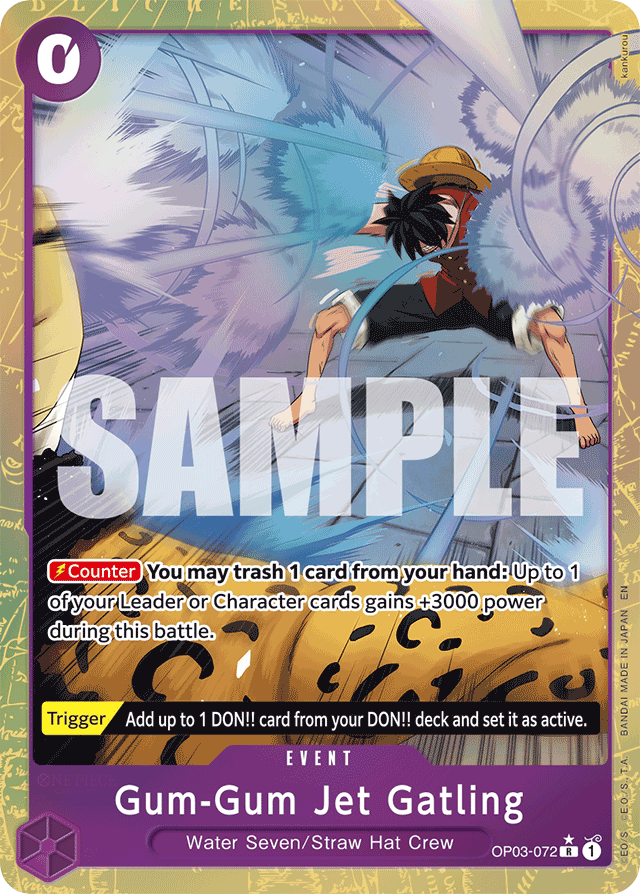 Gum-Gum Jet Gatling OP03-072 Alt Art card, Pillars of Strength