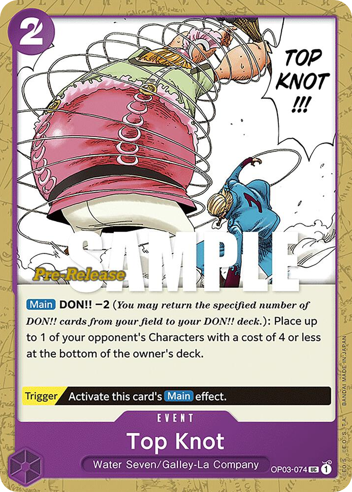 Top Knot OP03-074 Pre-Release Stamp card, Pillars of Strength