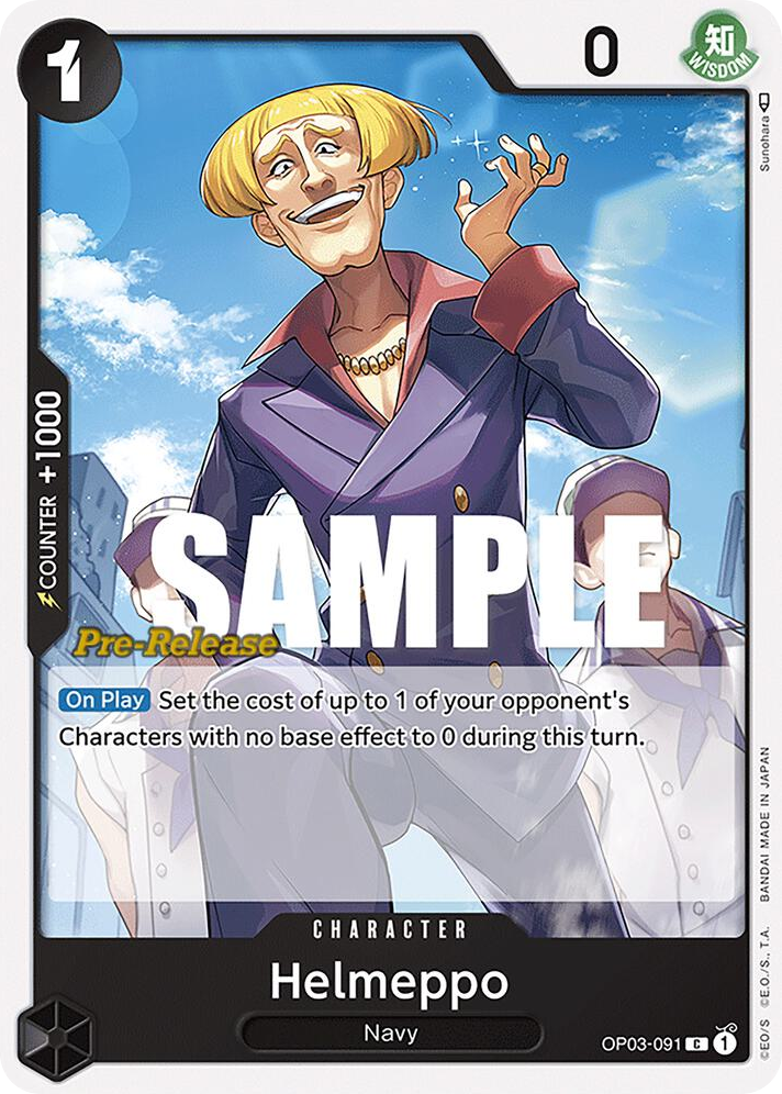 Helmeppo OP03-091 Pre-Release Stamp card, Pillars of Strength