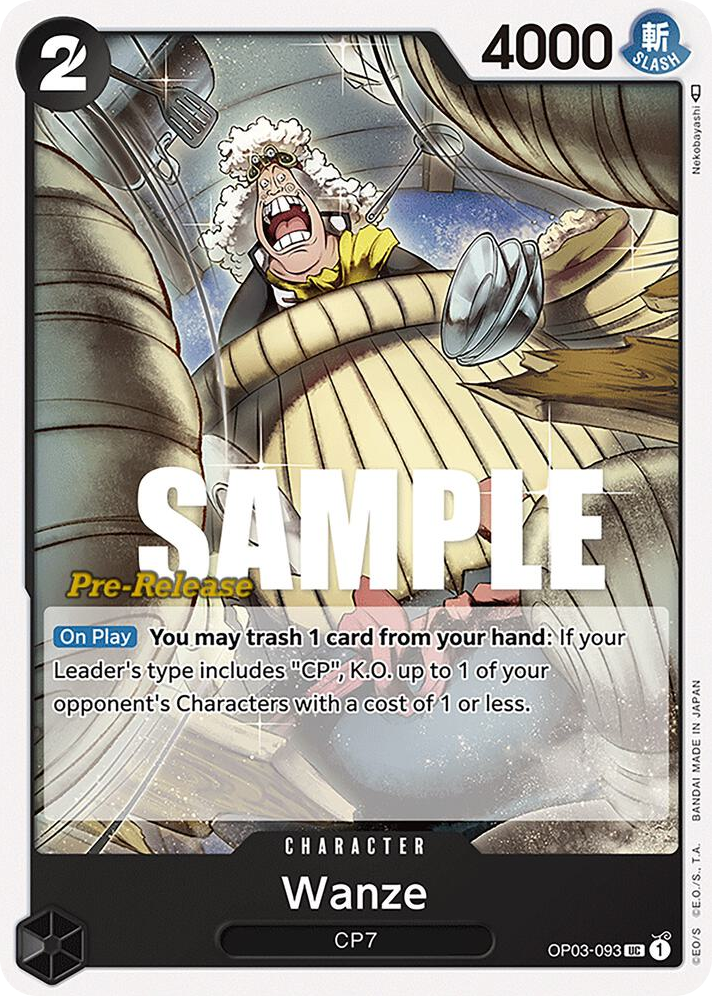 Wanze OP03-093 Pre-Release Stamp card, Pillars of Strength