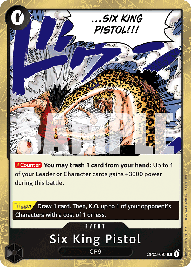 Six King Pistol OP03-097 Reprint card, Pillars of Strength
