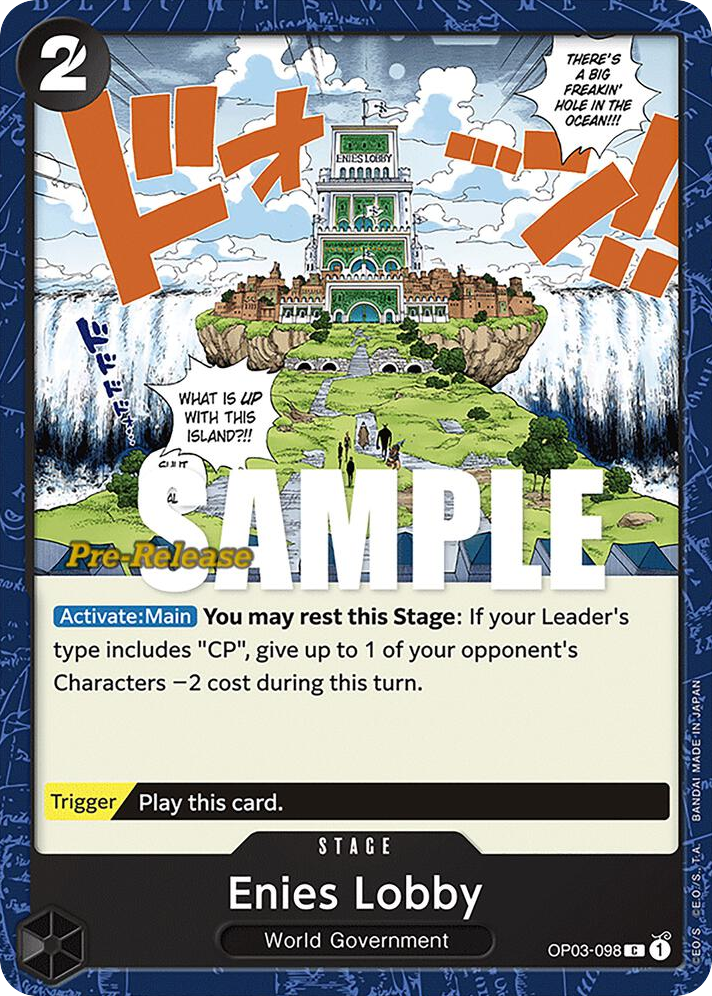 Enies Lobby OP03-098 Pre-Release Stamp card, Pillars of Strength