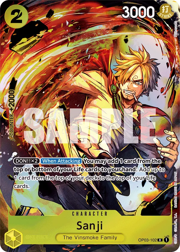 Sanji OP03-102 Bandai Card Games Fest Alt Art card, Pillars of Strength