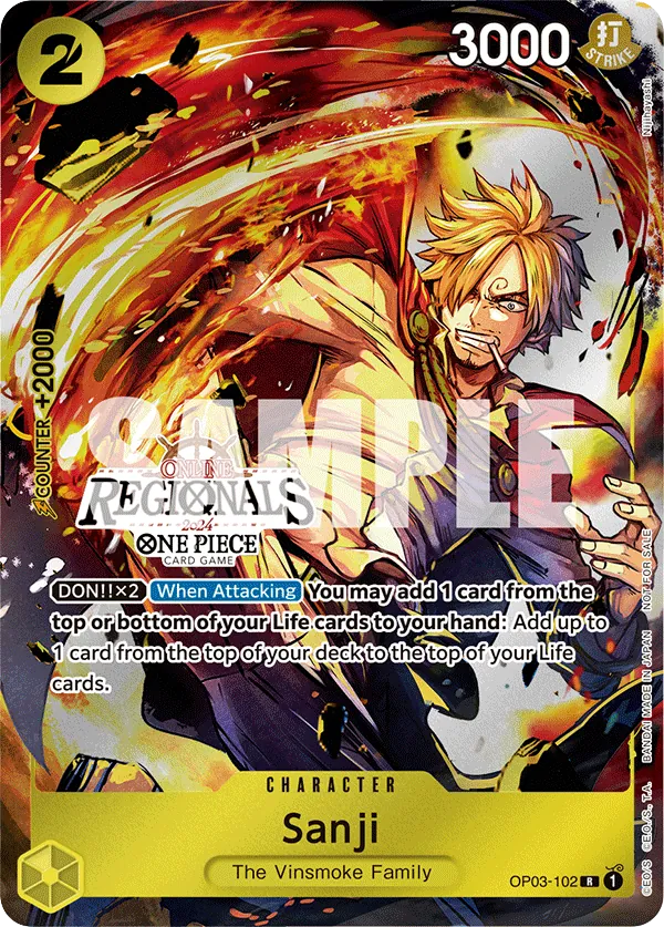 Sanji OP03-102 Regional Participant Stamp card, Pillars of Strength