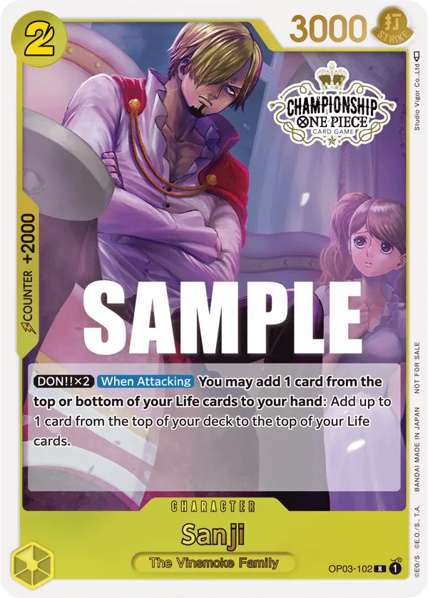 Sanji OP03-102 Store Championship Stamp card, Pillars of Strength