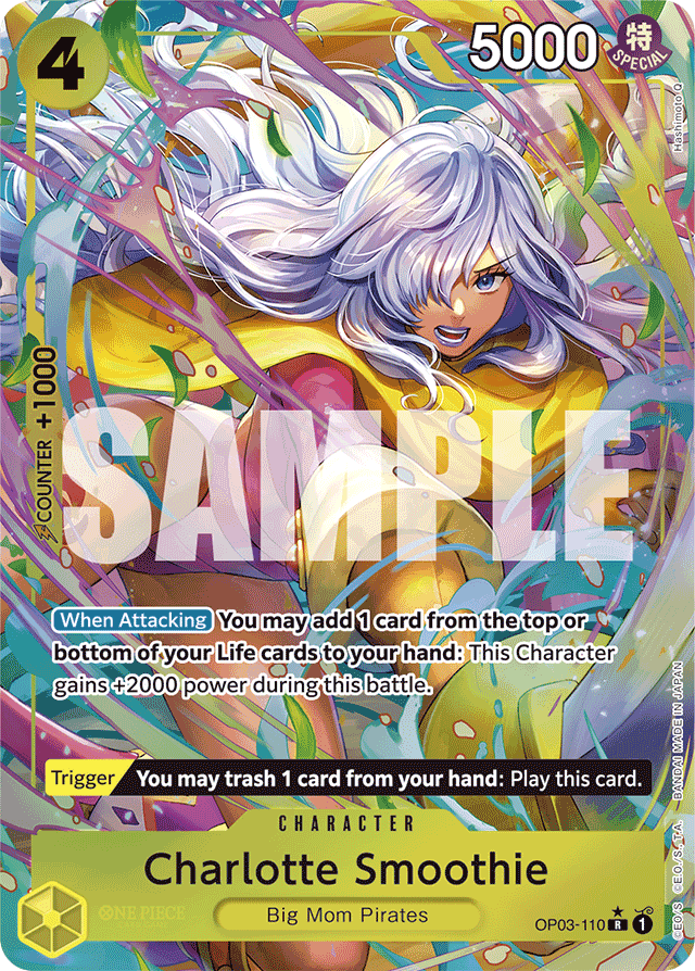 Charlotte Smoothie OP03-110 Premium Alt Art card, Pillars of Strength