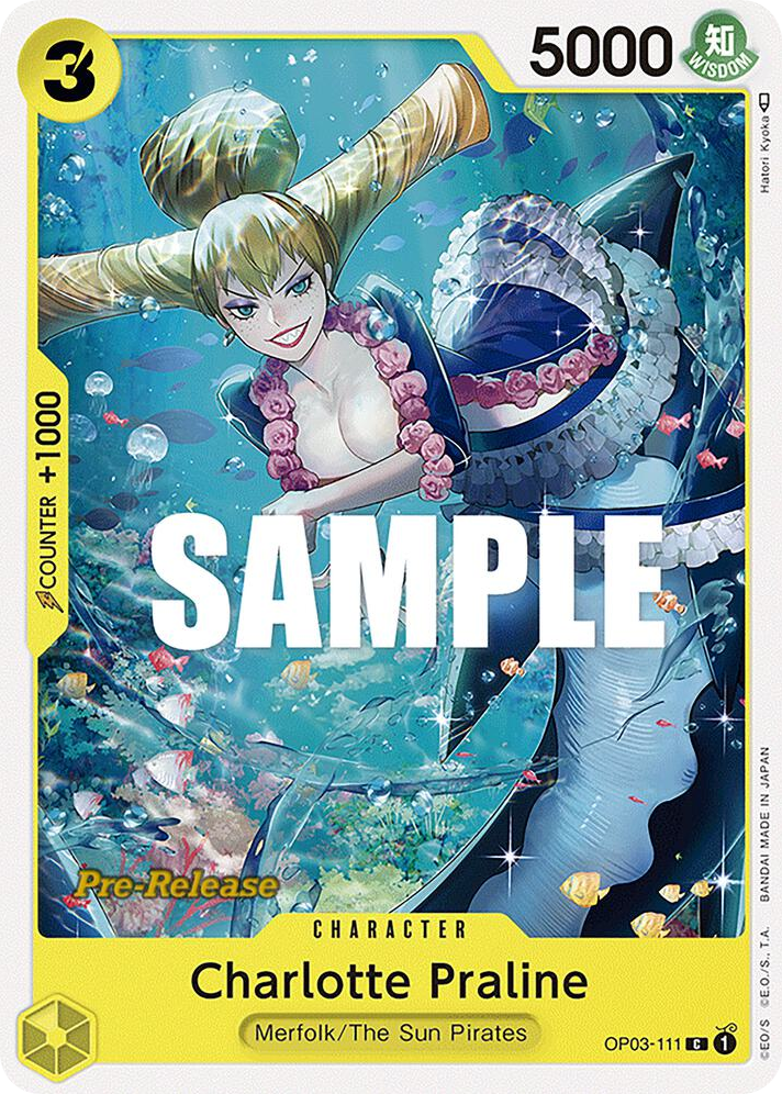 Charlotte Praline OP03-111 Pre-Release Stamp card, Pillars of Strength