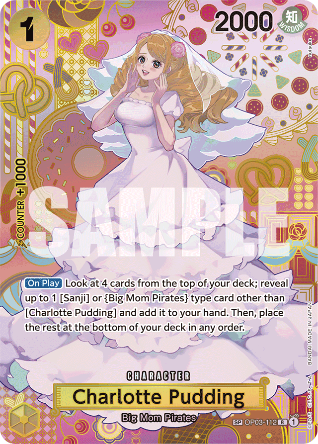 Charlotte Pudding OP03-112 SP Alt Art card, Pillars of Strength