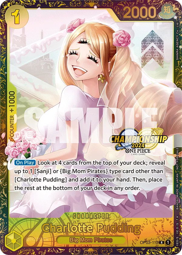 Charlotte Pudding OP03-112 Championship Stamp 2024 card, Pillars of Strength