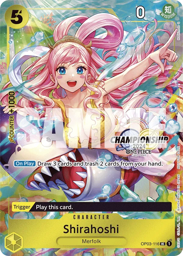 Shirahoshi OP03-116 Championship Stamp 2024 card, Pillars of Strength