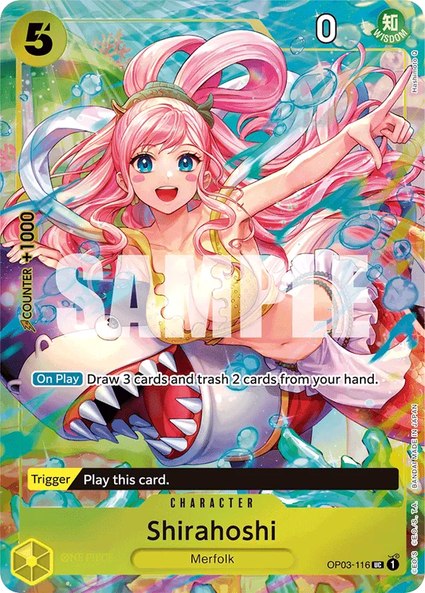 Shirahoshi OP03-116 Bandai Card Games Fest Alt Art card, Pillars of Strength