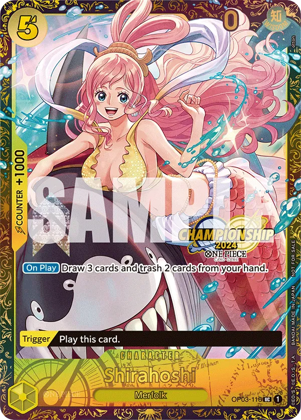 Shirahoshi OP03-116 Championship Stamp 2024 card, Pillars of Strength
