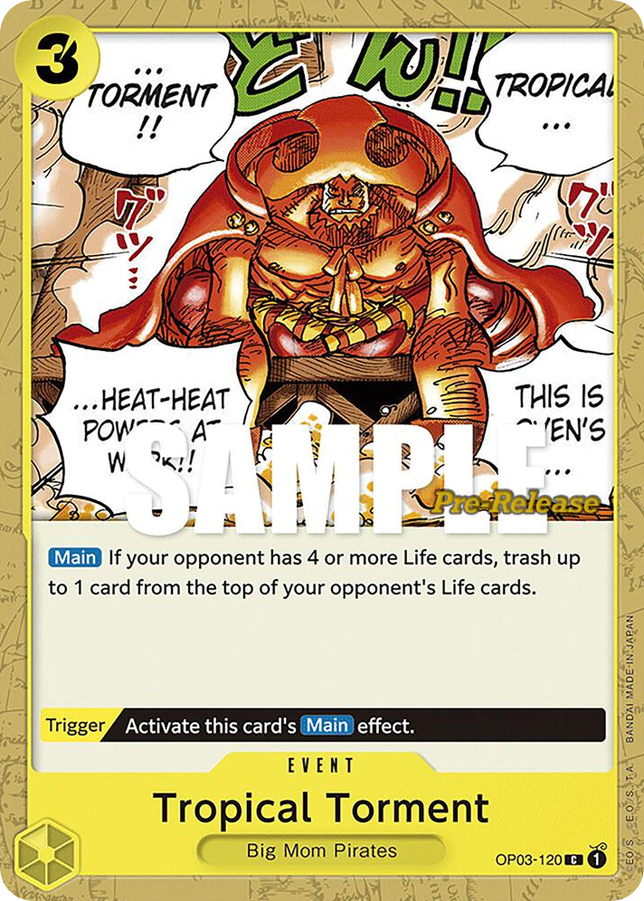 Tropical Torment OP03-120 Pre-Release Stamp card, Pillars of Strength