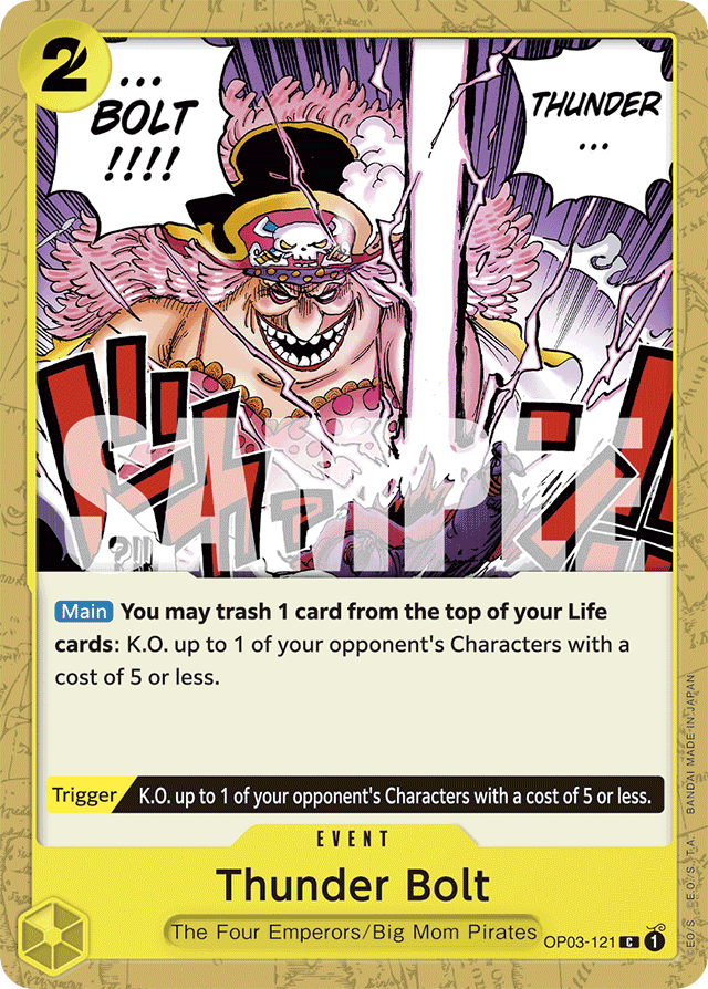 Thunder Bolt OP03-121 Textured Foil card, Pillars of Strength
