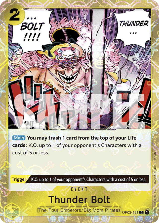 Thunder Bolt OP03-121 Jolly Roger Foil card, Pillars of Strength