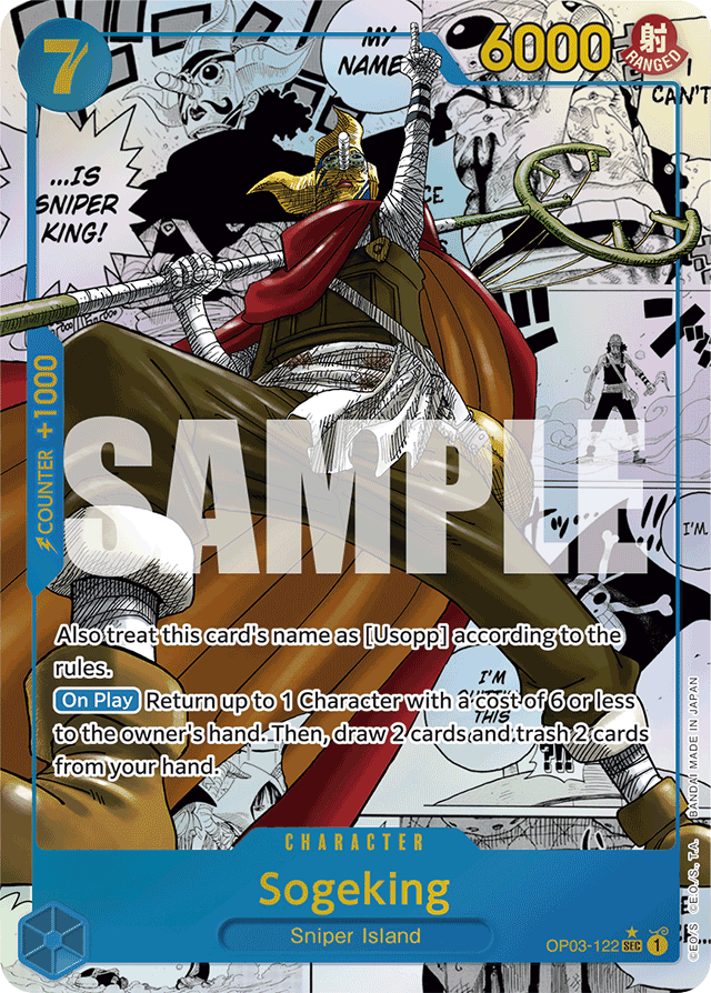 Sogeking OP03-122 Non Textured Manga Alt Art card, Pillars of Strength