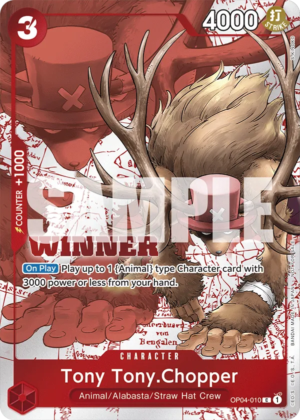 Tony Tony.Chopper OP04-010 Winner Stamp card, Kingdoms of Intrigue