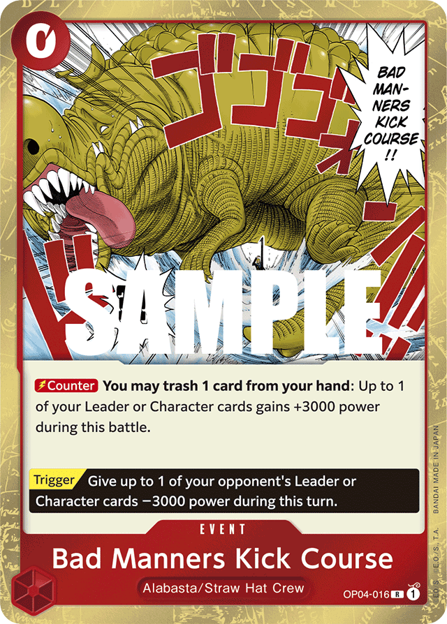Bad Manners Kick Course OP04-016 card, Kingdoms of Intrigue
