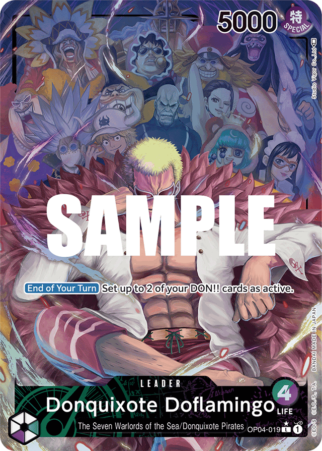 Donquixote Doflamingo OP04-019 Alt Art card, Kingdoms of Intrigue