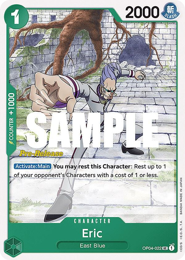 Eric OP04-022 Pre-Release Stamp card, Kingdoms of Intrigue
