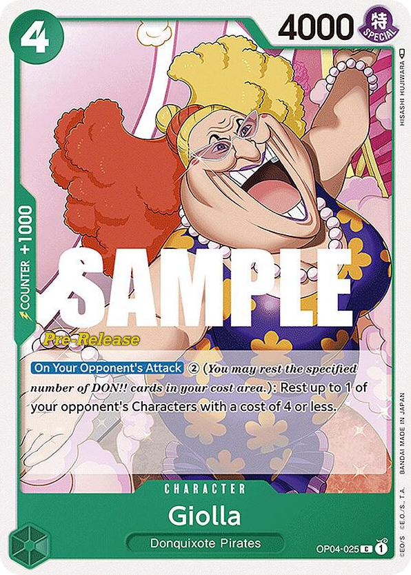 Giolla OP04-025 Pre-Release Stamp card, Kingdoms of Intrigue