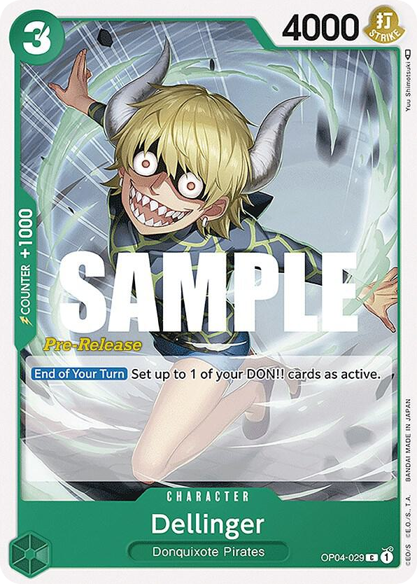 Dellinger OP04-029 Pre-Release Stamp card, Kingdoms of Intrigue
