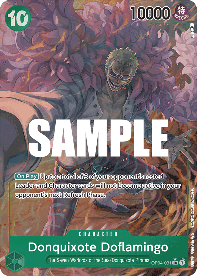Donquixote Doflamingo OP04-031 Alt Art card, Kingdoms of Intrigue