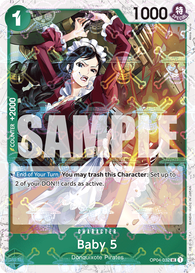 Baby 5 OP04-032 Jolly Roger Foil card, Kingdoms of Intrigue