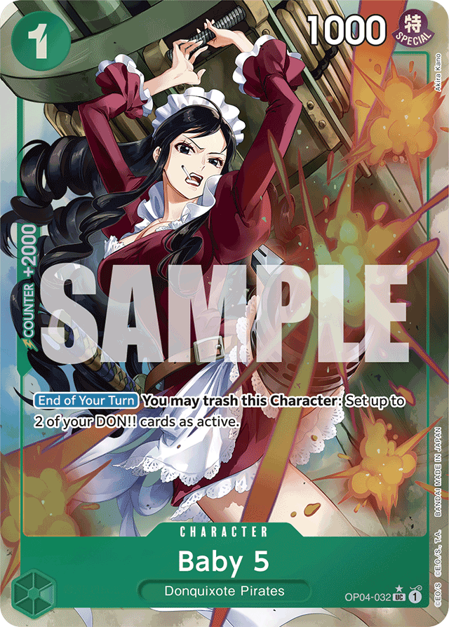 Baby 5 OP04-032 Full Art card, Kingdoms of Intrigue