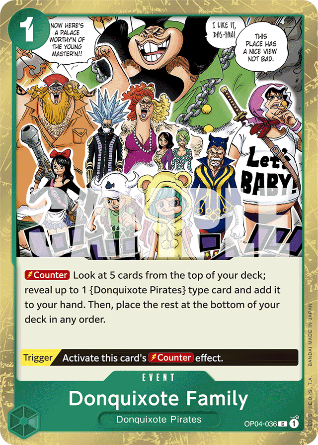 Donquixote Family OP04-036 Textured Foil card, Kingdoms of Intrigue