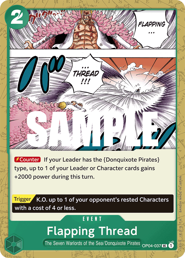 Flapping Thread OP04-037 card, Kingdoms of Intrigue