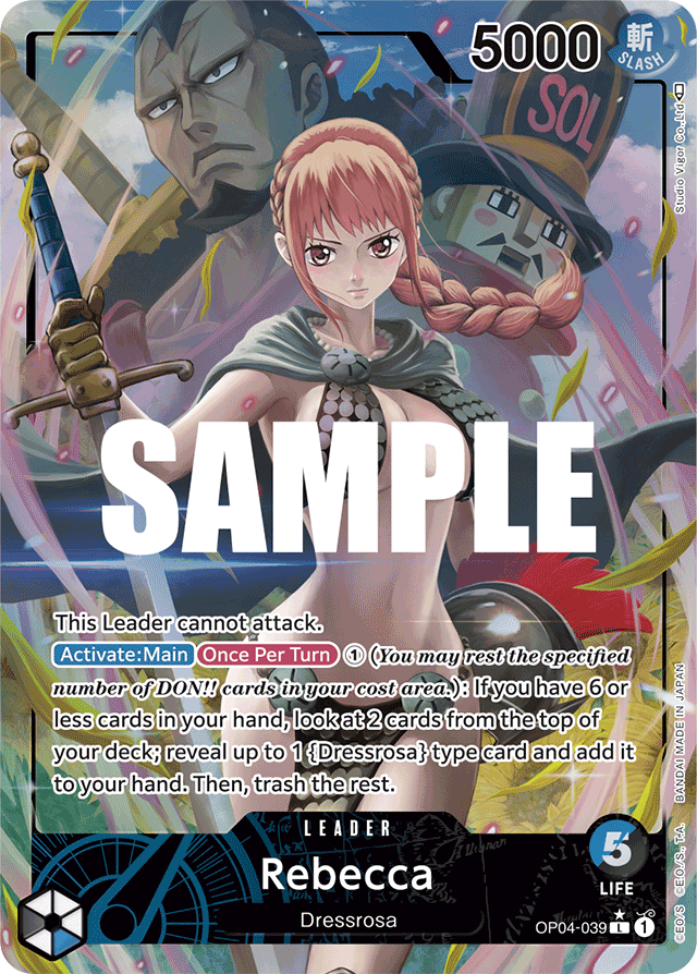 Rebecca OP04-039 Alt Art card, Kingdoms of Intrigue