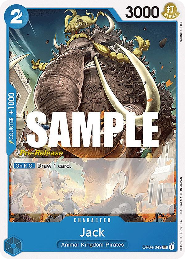 Jack OP04-049 Pre-Release Stamp card, Kingdoms of Intrigue