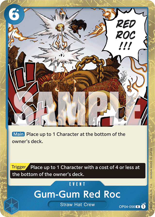 Gum-Gum Red Roc OP04-056 Textured Foil card, Kingdoms of Intrigue