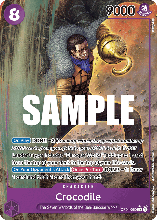 Crocodile OP04-060 Alt Art card, Kingdoms of Intrigue