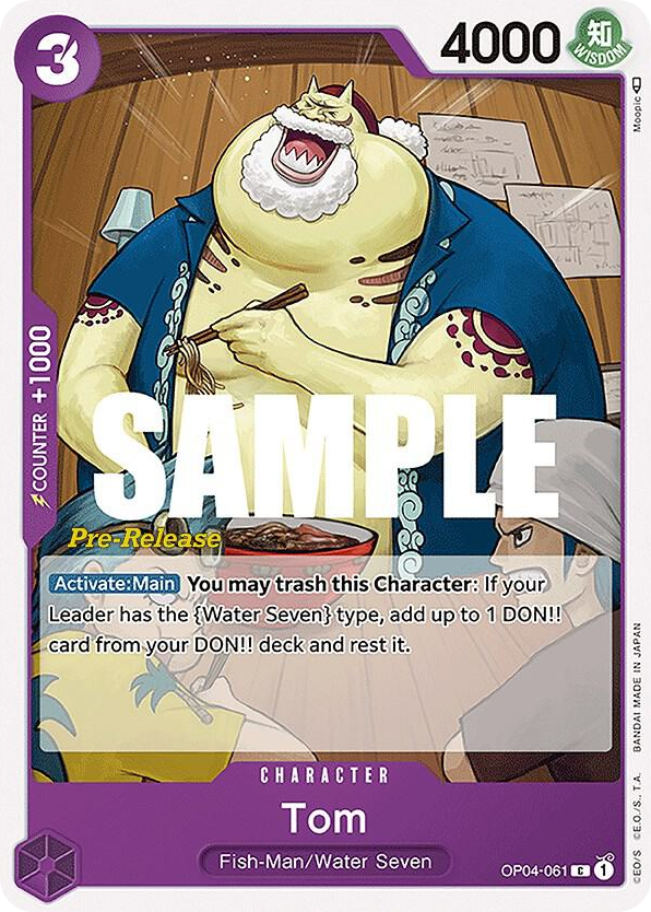 Tom OP04-061 Pre-Release Stamp card, Kingdoms of Intrigue