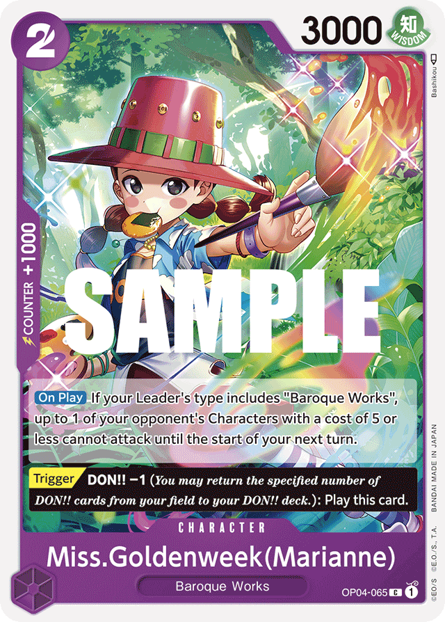 Miss.Goldenweek(Marianne) OP04-065 card, Kingdoms of Intrigue